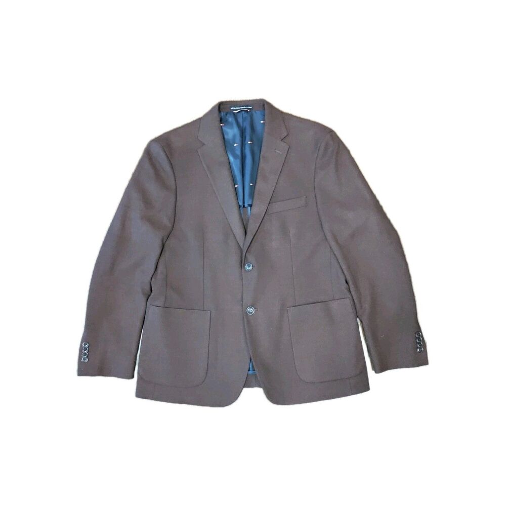 Tommy Hilfiger Suit Jacket Men's 44R Burgundy Viscose Blend Sport Coat EUC